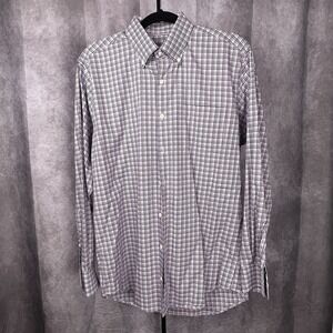 Peter Millar Stretch Medium Shirt Blue/Navy/Red Check 100% Cotton